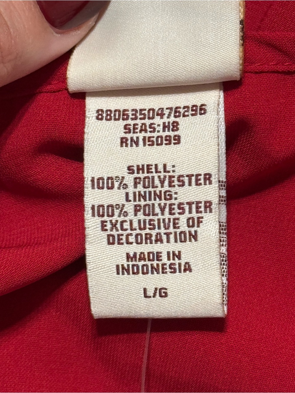 Red Smocked Blouse - Picture 4 of 4